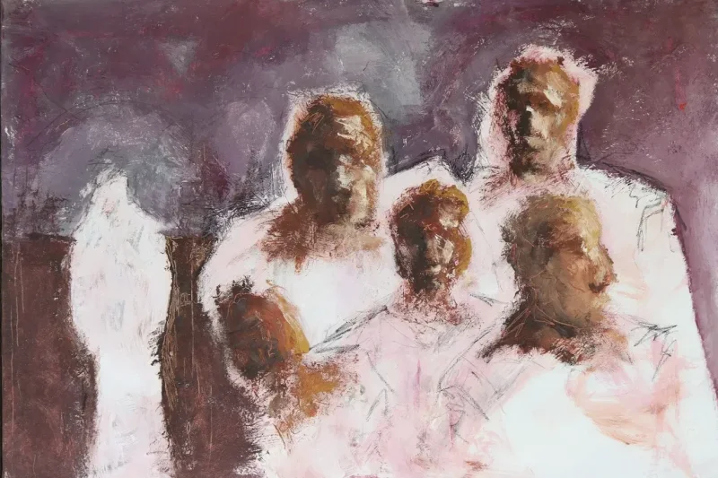 The place where you see him, an oil painting