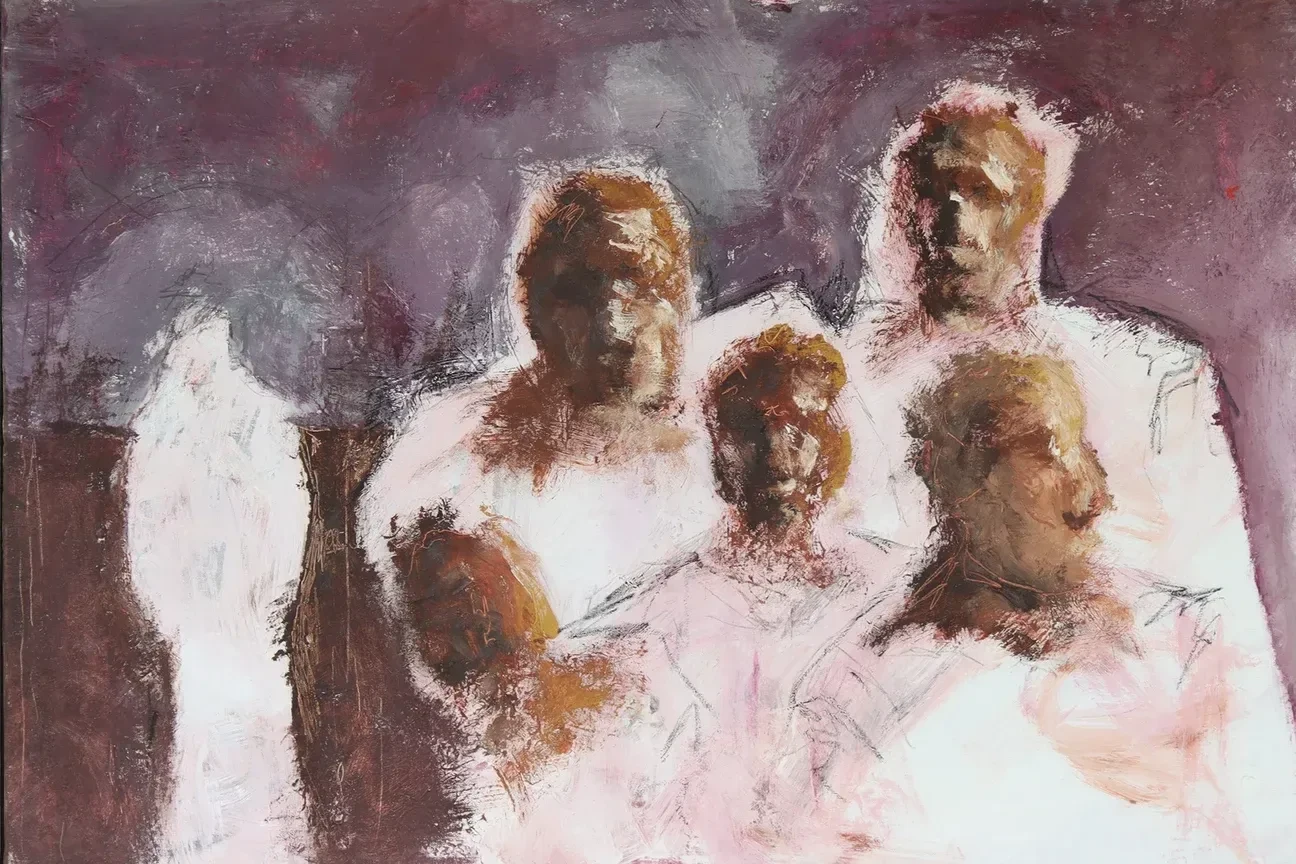 The place where you see him, the complete oil painting
